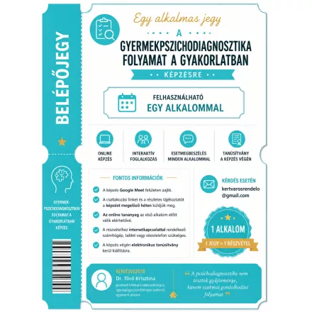 Gyermek pszichodiagnosztikai folyamat a gyakorlatban – 01 alkalmas online workshop-sorozat (PTE ÁOK/2027.I./2026)