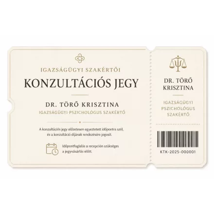 Igazságügyi szakértői konzultáció – konzultációs jegy